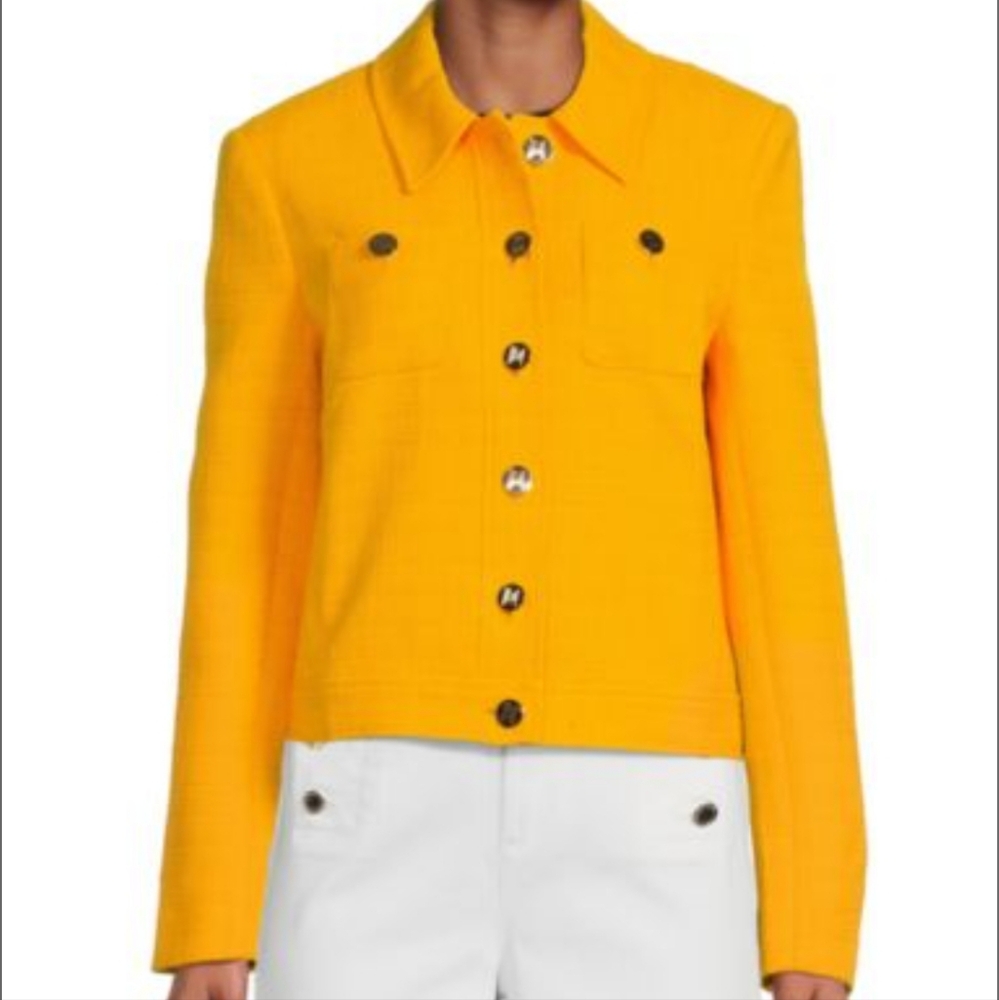 KARL LAGERFELD PARIS Button-Front Textured Jacket Sz 16